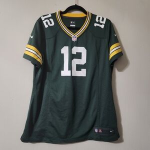 NFL Green Bay Packers Green Jersey Aaron Rodger Sports Shirt Football XL Womens